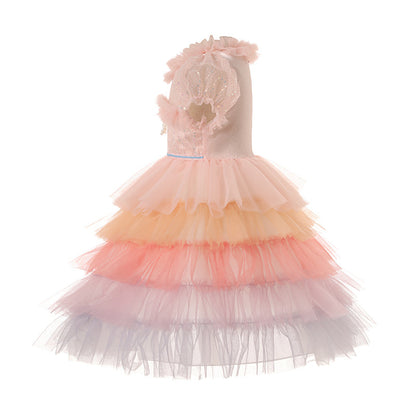 Vestido de Fiesta Infantil Tul Colores Lazo