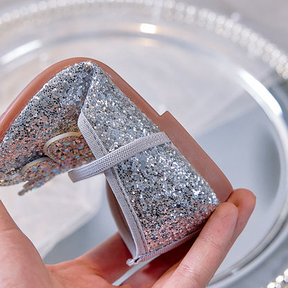 Zapatos de mariposa para niños con purpurina