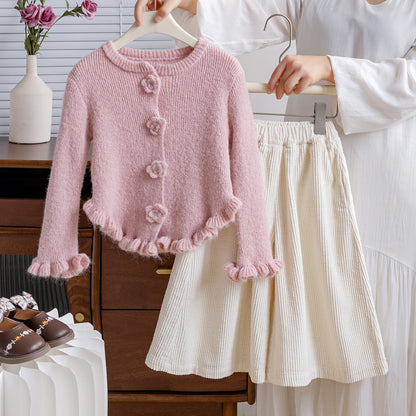 Conjunto de Niña con Flores y Pantalón