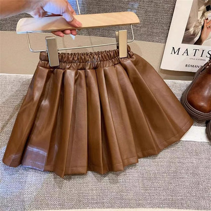 Falda Plisada de Polipiel para Niños