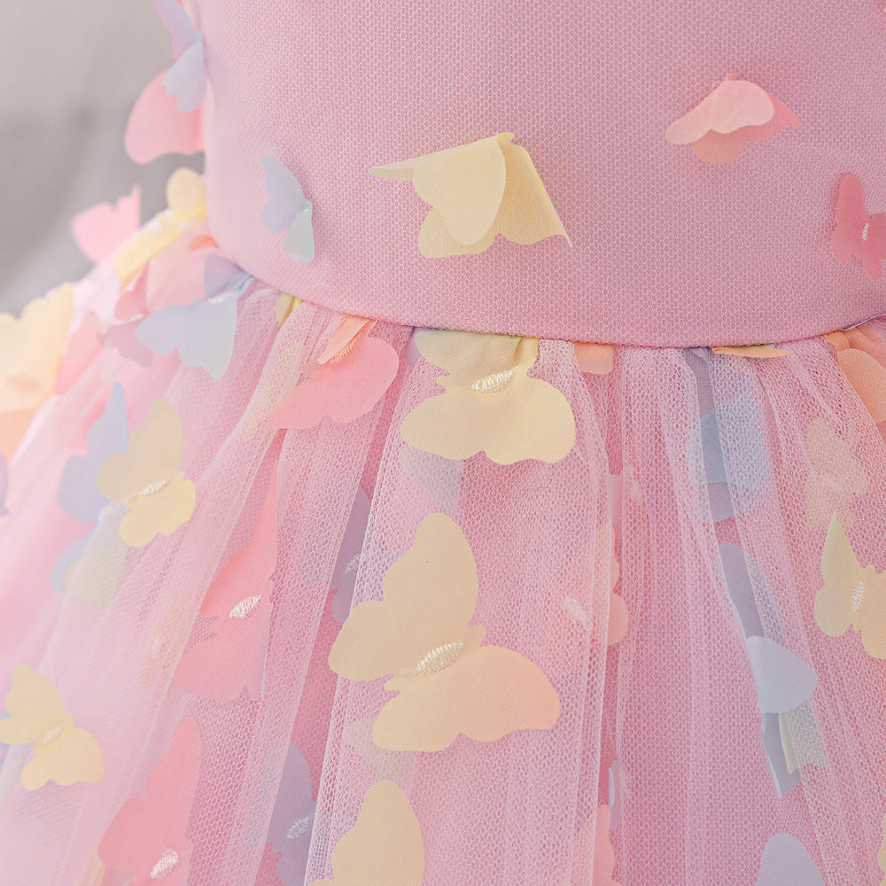 Vestido de Tul con Mariposas de Colores