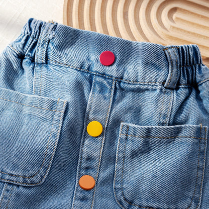 Falda Corta Con Botones de Colores