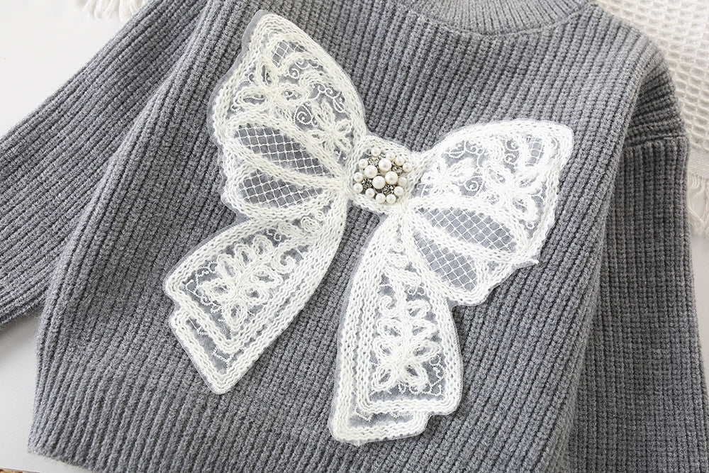 Conjunto de Niña Brillante Con Lazo