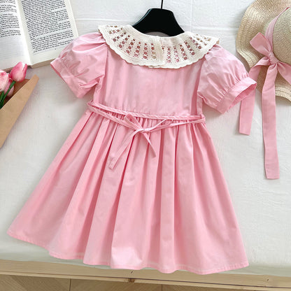 Vestido infantil de princesa rosa