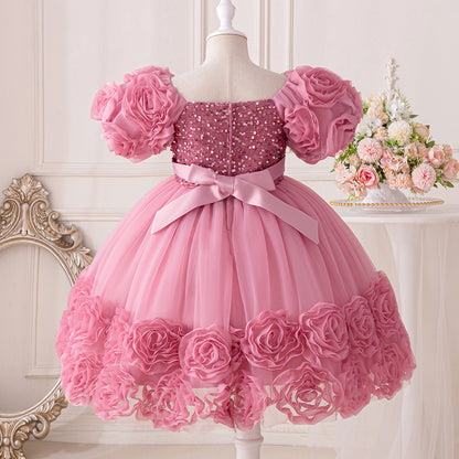 Vestido infantil floral brillante