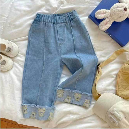 Vaqueros Con Osito de Peluche Para Niños