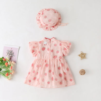 Body Infantil Manga Corta Fresas