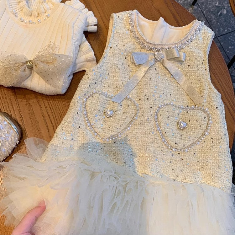 Vestido Infantil de Tweed Brillante