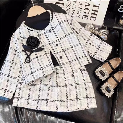 Conjunto de Tweed a Cuadros para Niña