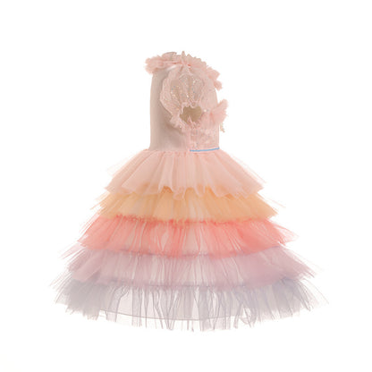Vestido de Fiesta Infantil Tul Colores Lazo