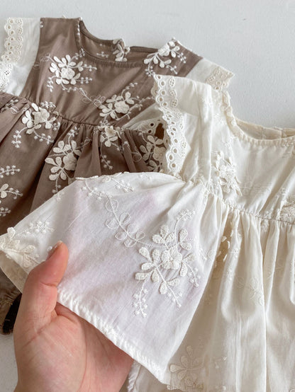 Body Infantil de Encaje Floral