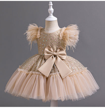 Vestido de Fiesta Infantil de Encaje Brillante