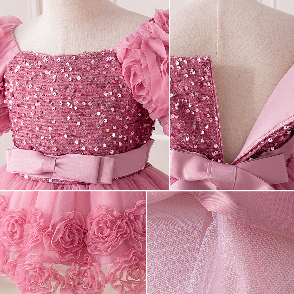 Vestido infantil floral brillante