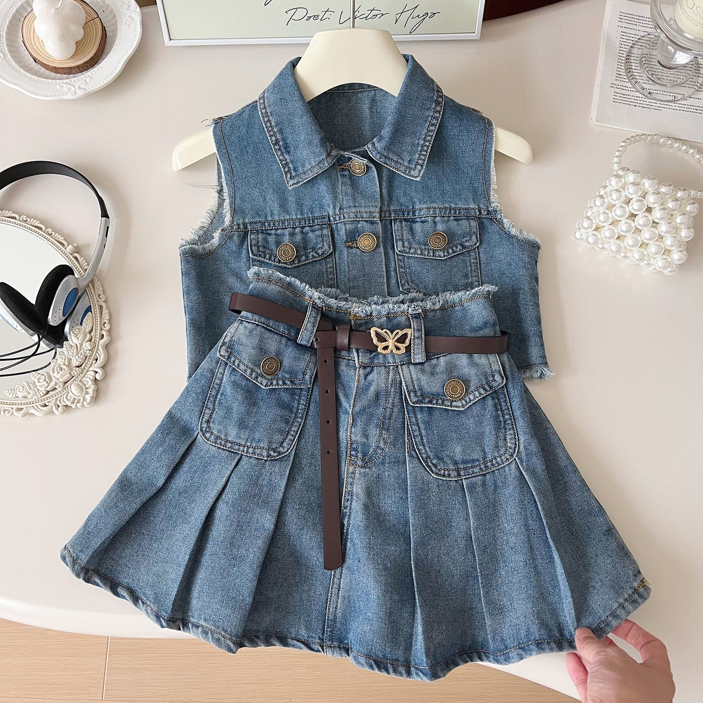 Conjunto Infantil Mujer Bolsillos Vaqueros