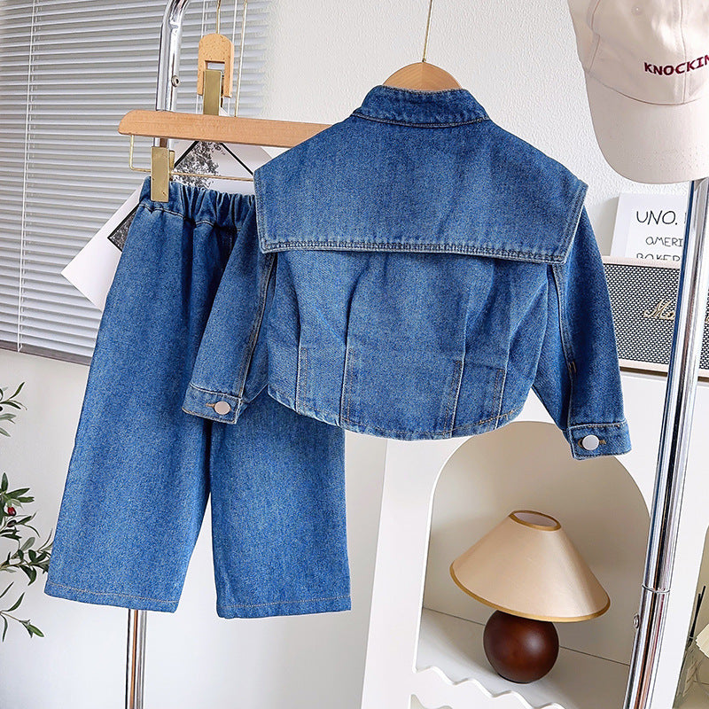 Conjunto Infantil Mujer Vaqueros con Botoncitos
