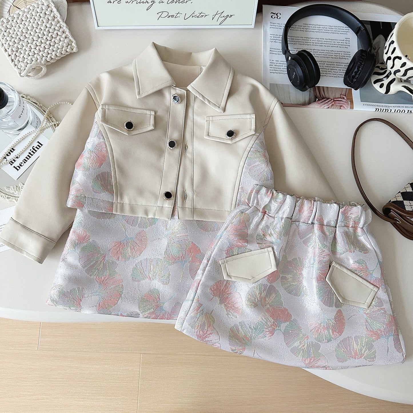 Conjunto Infantil Chaqueta + Vestido Lazo