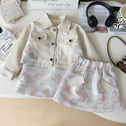 Conjunto Infantil Chaqueta + Vestido Lazo