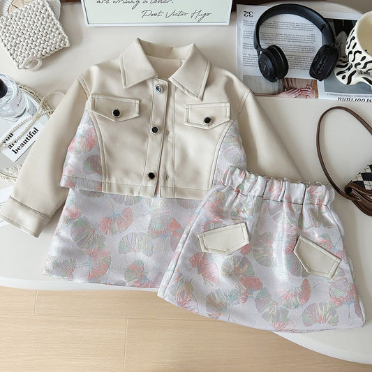 Conjunto Infantil Chaqueta + Vestido Lazo