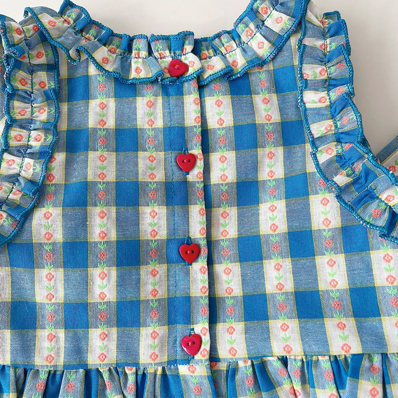 Conjunto de Niña con Flores Azules