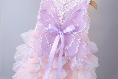 Vestido Infantil Mariposa Brillante