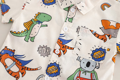 Conjunto de niño con camisa con estampado animal