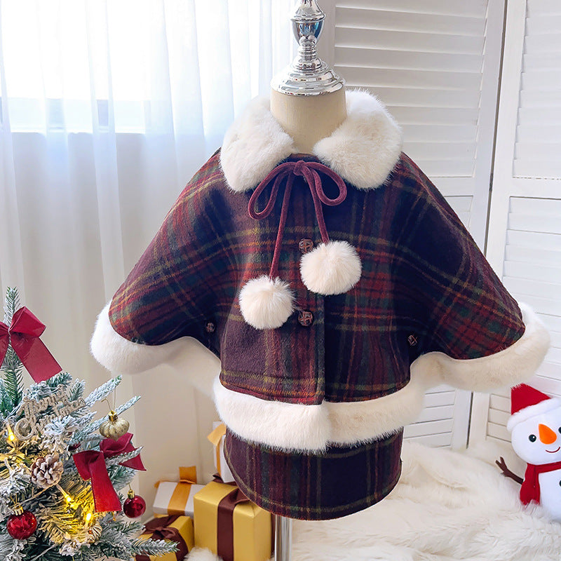 Conjunto infantil de invierno con pompones