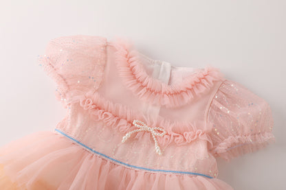 Vestido de Fiesta Infantil Tul Colores Lazo