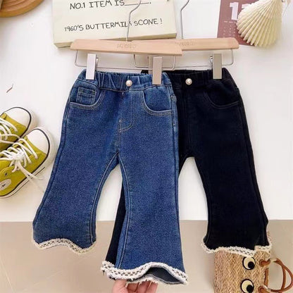 Pantalona Jeans Barra Encaje
