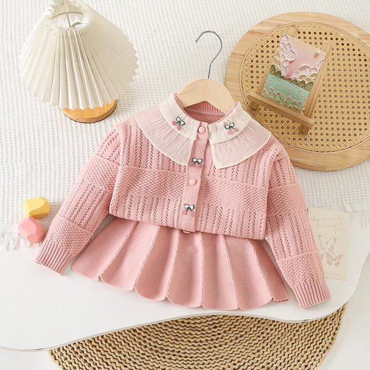 Conjunto de punto de cerezas para niños