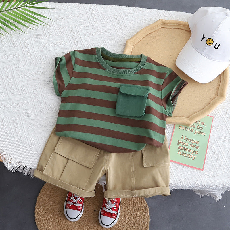 Conjunto Infantil de Rayas con Bolsillo