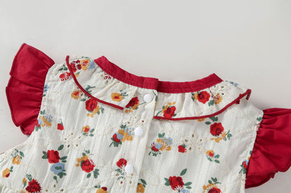 Vestido Infantil de Verano con Flores + Gorro