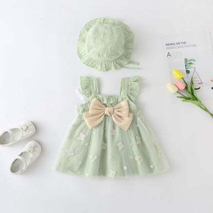 Vestido infantil mariposa y lazo