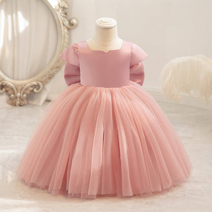 Vestido de Fiesta Infantil de Tul y Lazo