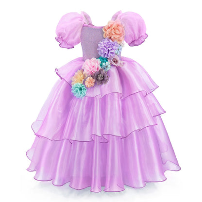 Vestido de fiesta infantil con flores