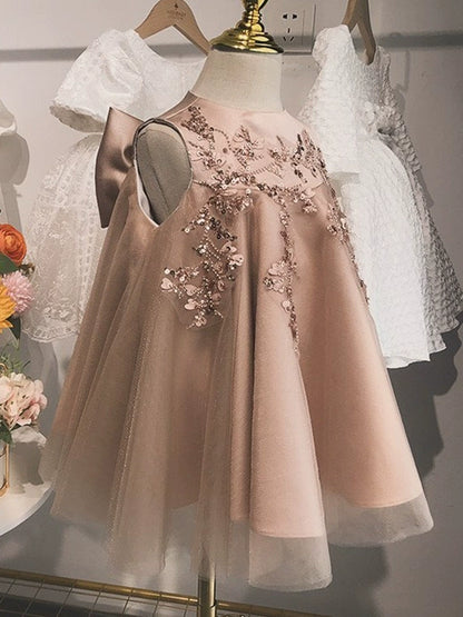 Vestido Infantil de Fiesta con Bordado Floral