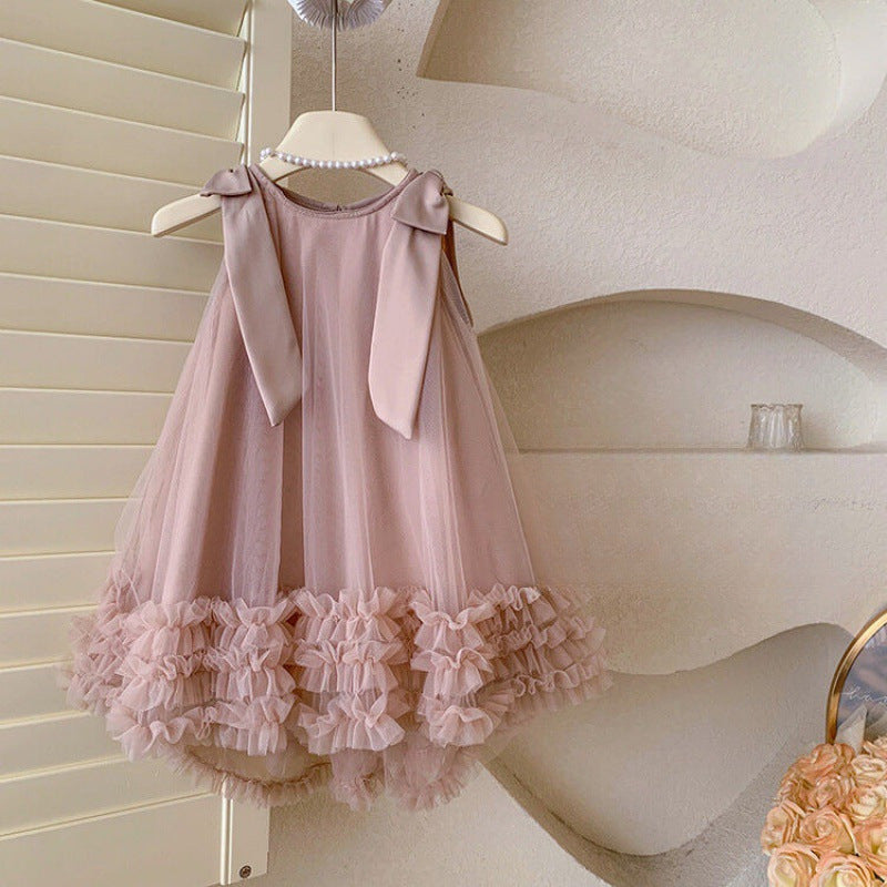 Vestido Infantil con Lazos y Volantes