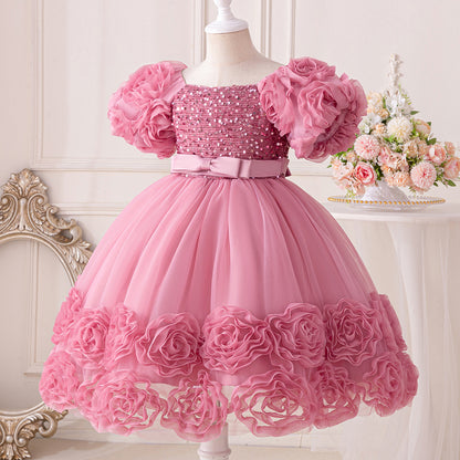 Vestido infantil floral brillante