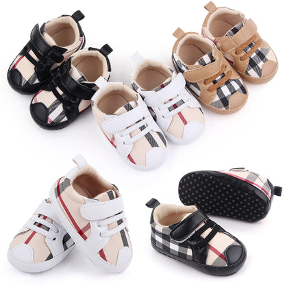 Zapatillas de velcro a cuadros para niños