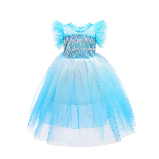 Vestido de Fiesta Infantil de Tul Azul
