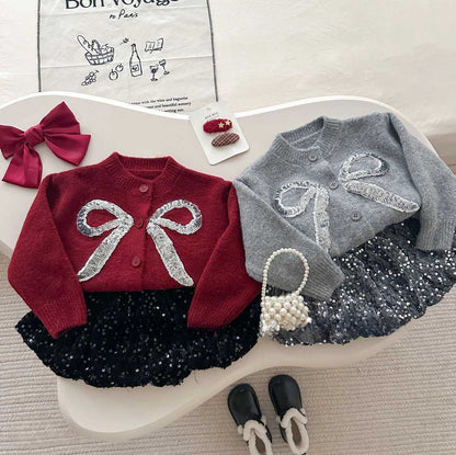 Conjunto de Niña con Lazo y Purpurina