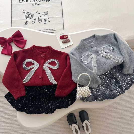 Conjunto de Niña con Lazo y Purpurina
