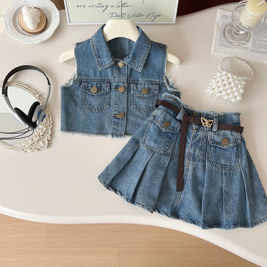 Conjunto Infantil Mujer Bolsillos Vaqueros