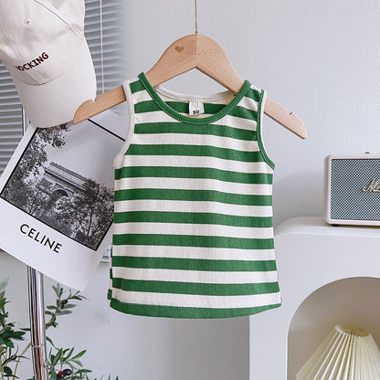 Conjunto Infantil de 3 Piezas en Denim y Rayas