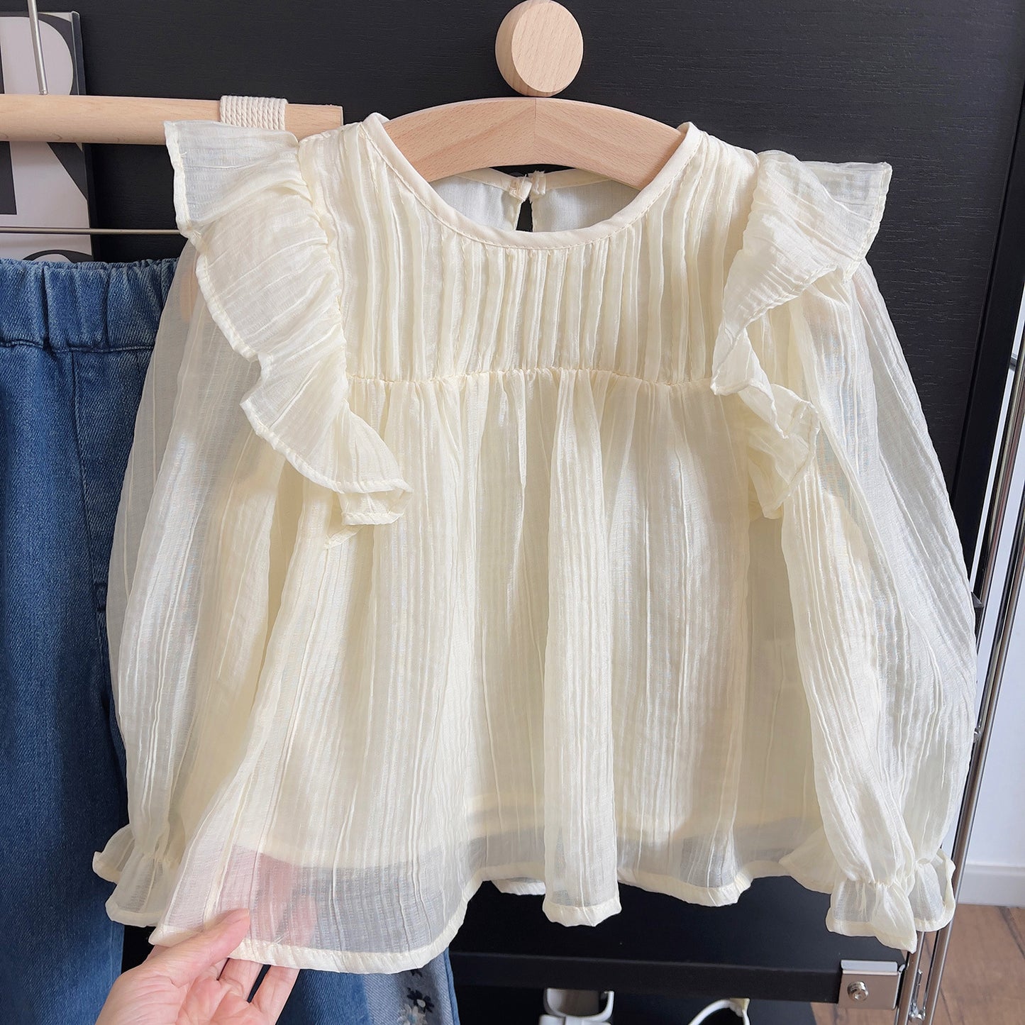 Camisa infantil de manga larga para mujer
