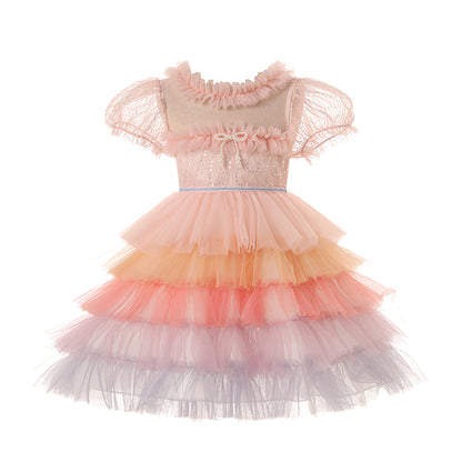 Vestido de Fiesta Infantil Tul Colores Lazo