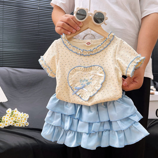 Conjunto Infantil de Mujer Azul Delicado