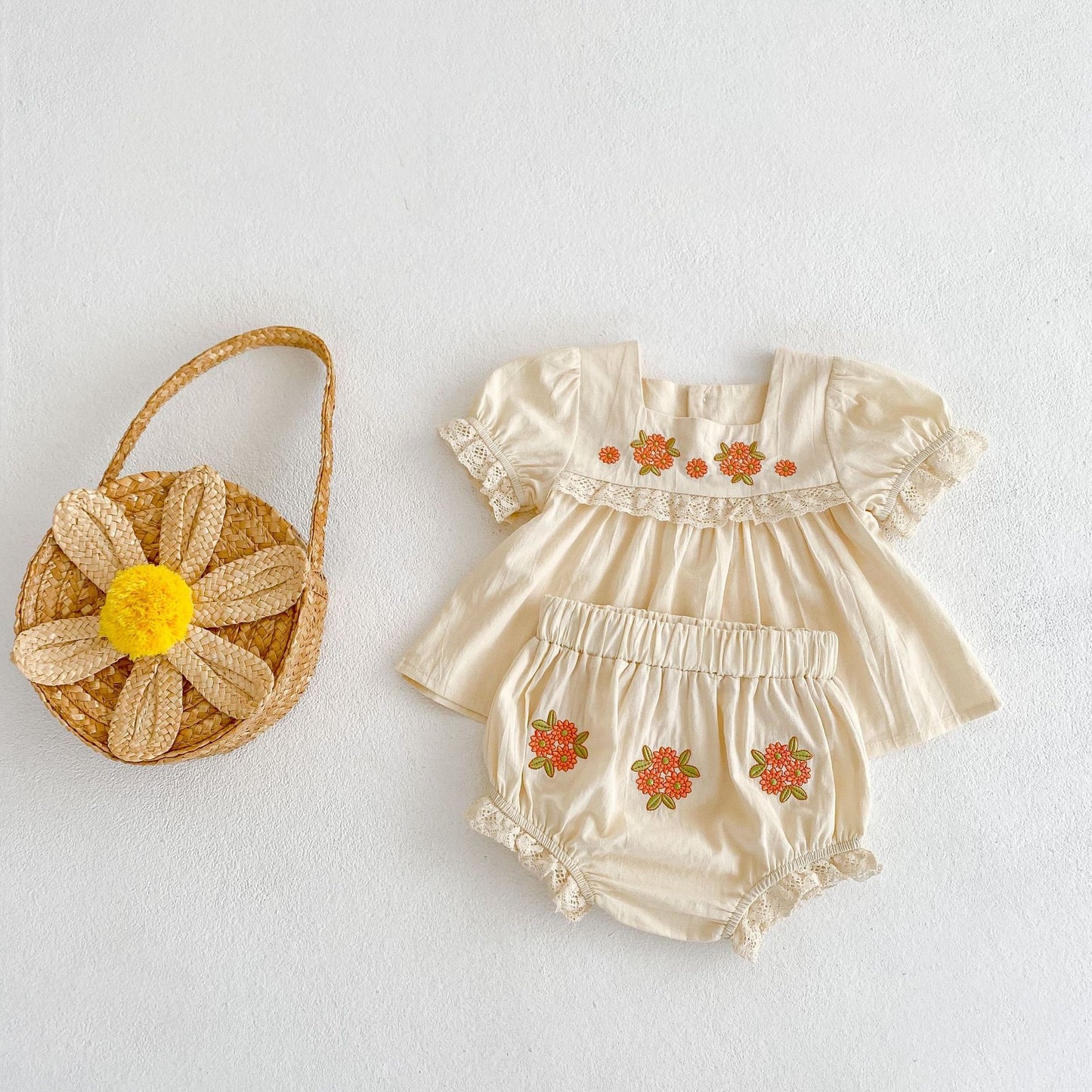 Conjunto Infantil Feminino Verão Florzinhas
