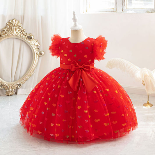 Vestido de fiesta infantil de encaje