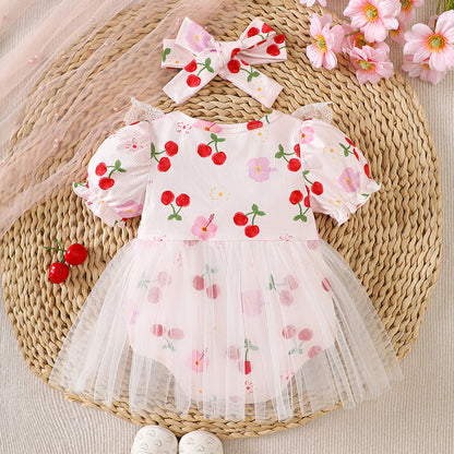 Body con estampado de cerezas para niña