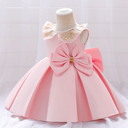 Vestido de fiesta infantil de encaje brillante